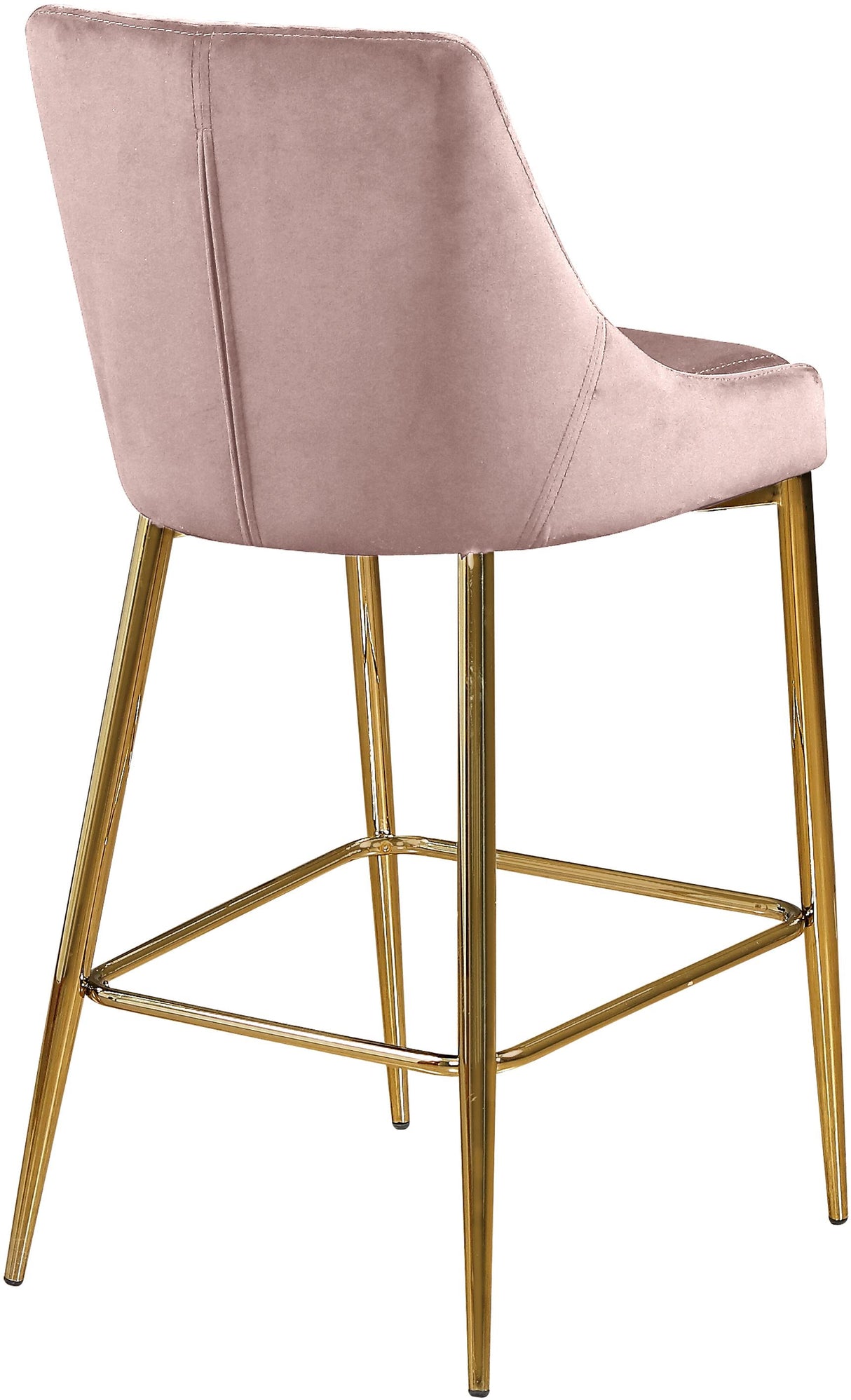 Karina Pink Velvet Stool - galleria furniture outlet