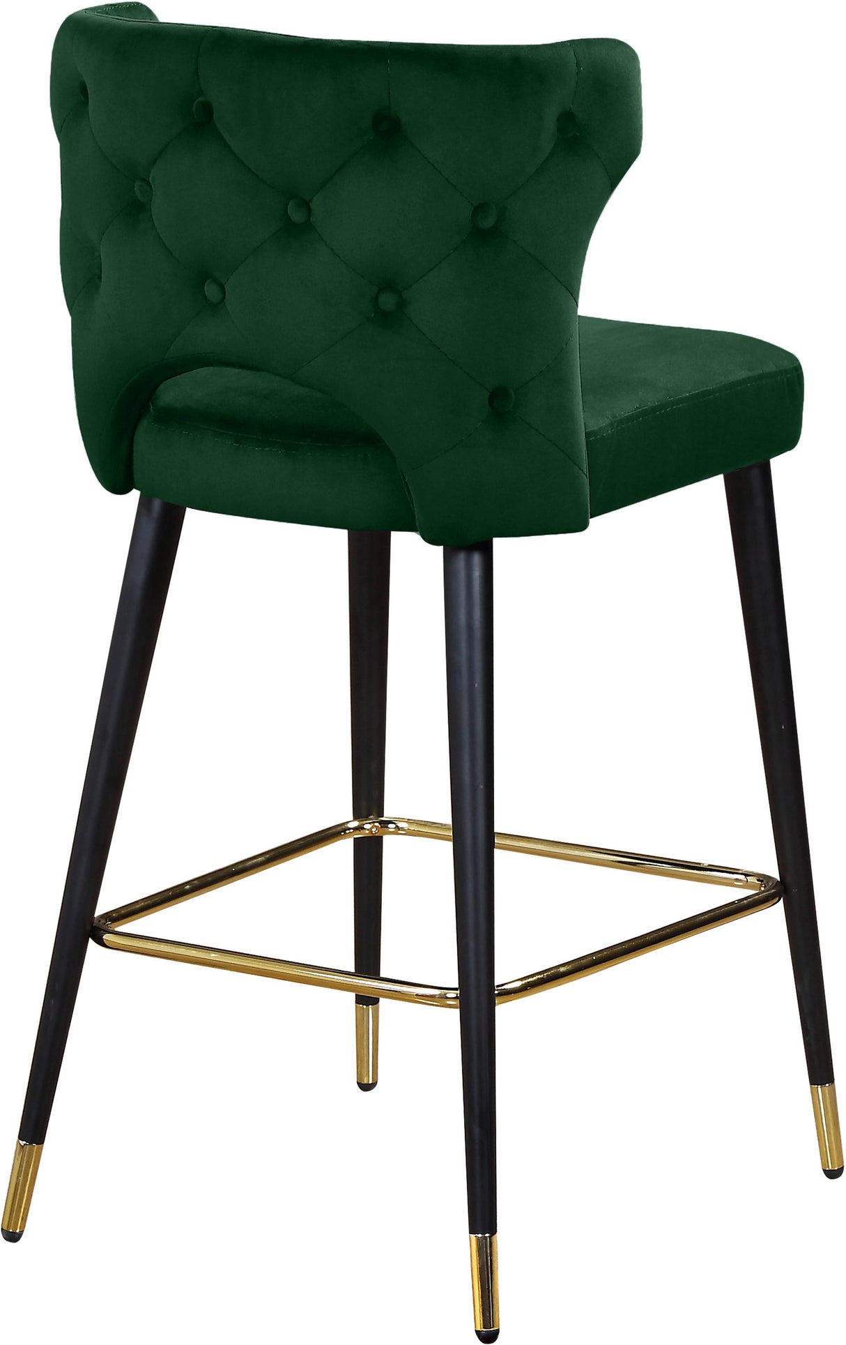 Kelly Green Velvet Stool - galleria furniture outlet