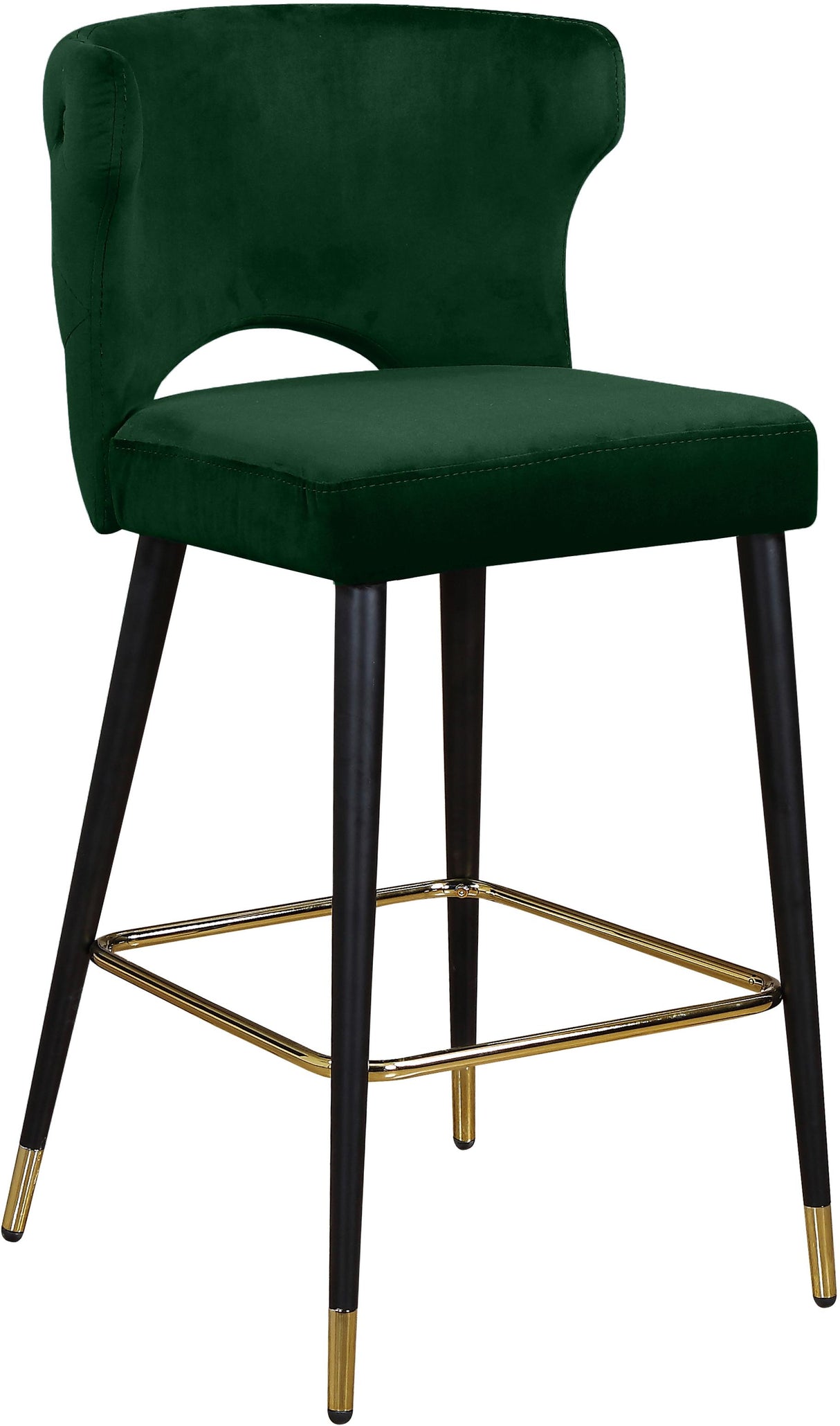 Kelly Green Velvet Stool - galleria furniture outlet