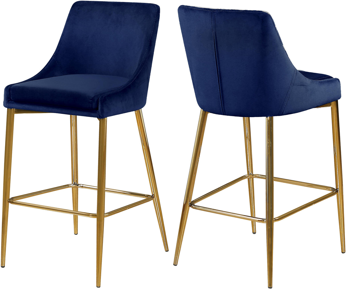Karina Navy Velvet Stool