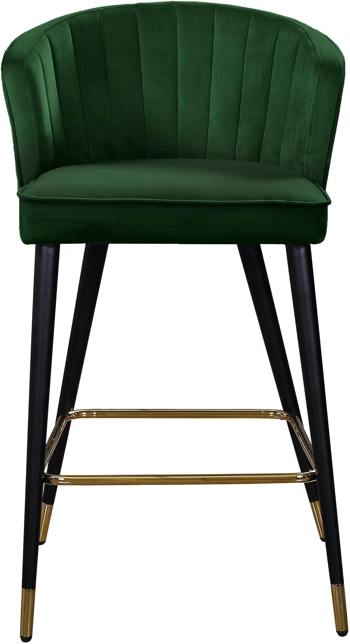 Cassie Green Velvet Stool - galleria furniture outlet