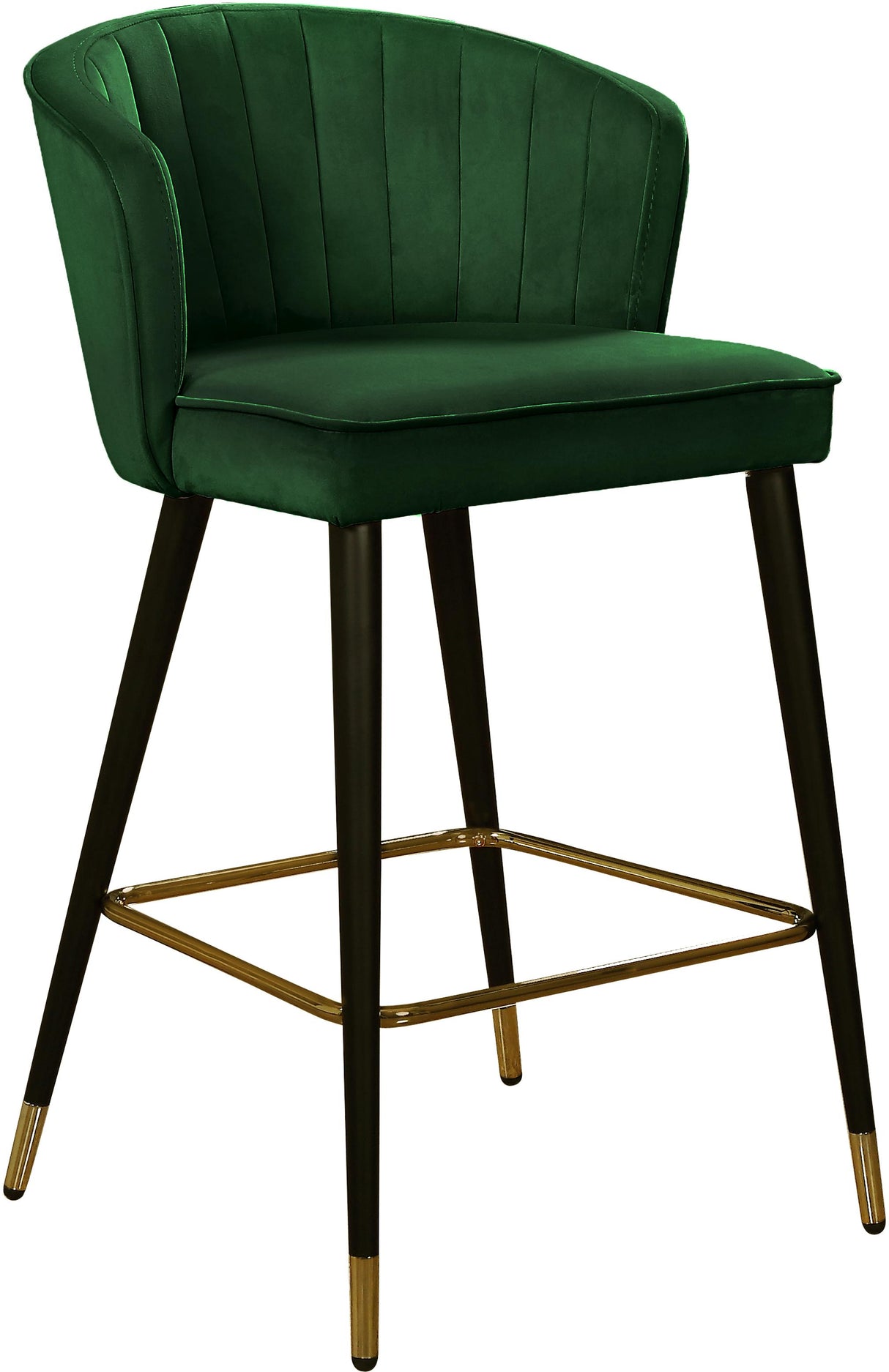 Cassie Green Velvet Stool - galleria furniture outlet