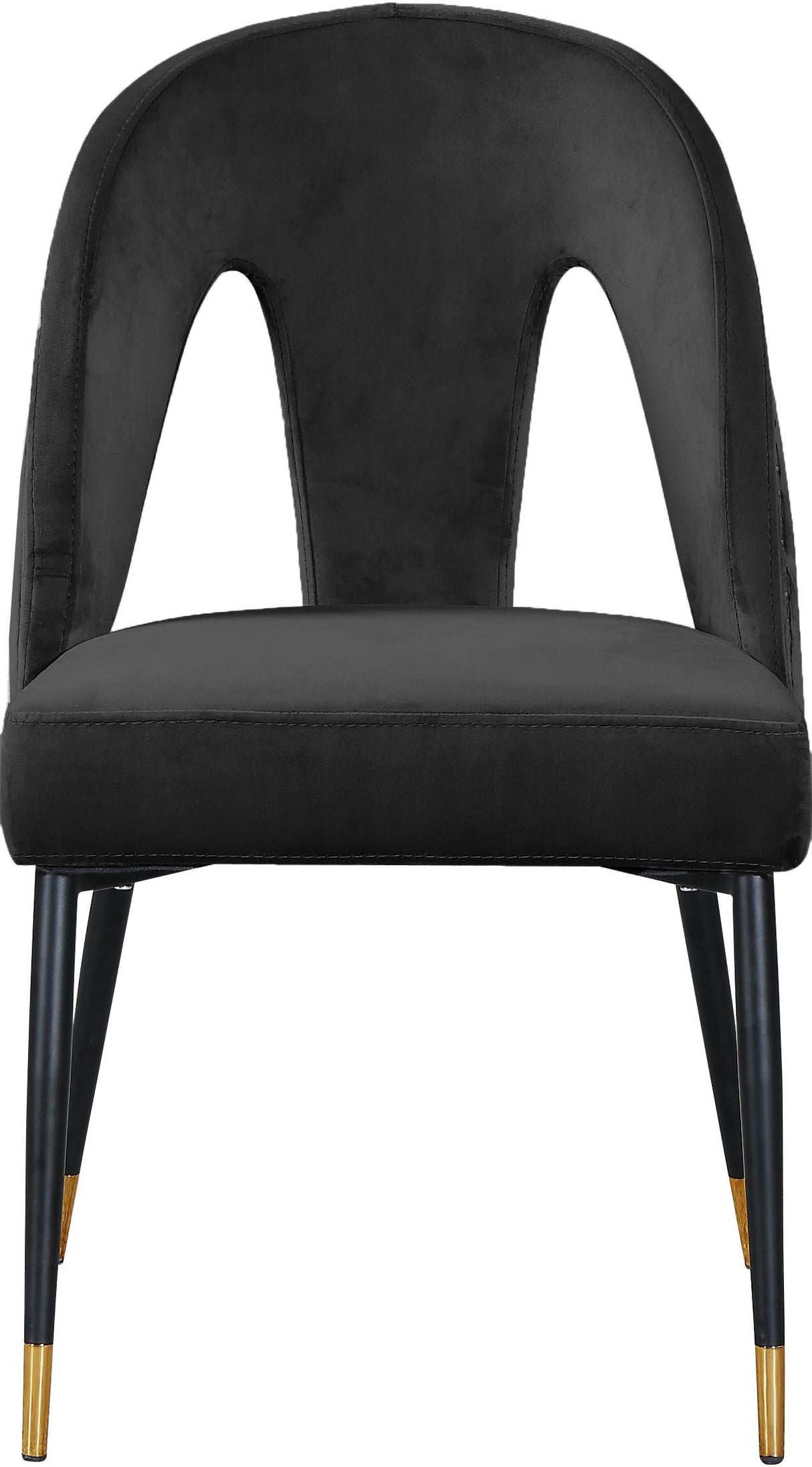 Akoya Black Velvet Dining Chair - galleria furniture outlet