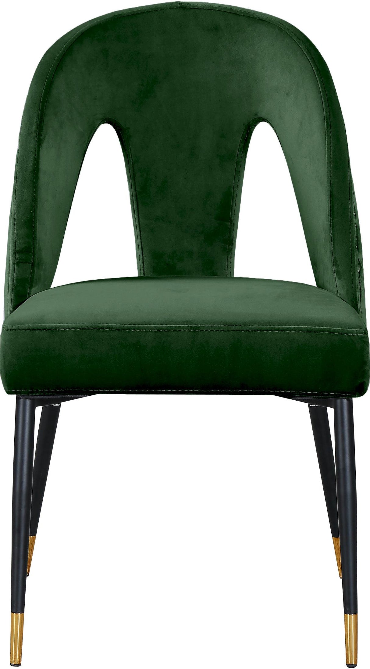 Akoya Green Velvet Dining Chair - galleria furniture outlet