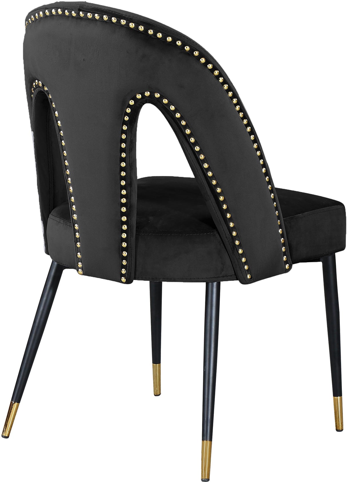 Akoya Black Velvet Dining Chair - galleria furniture outlet