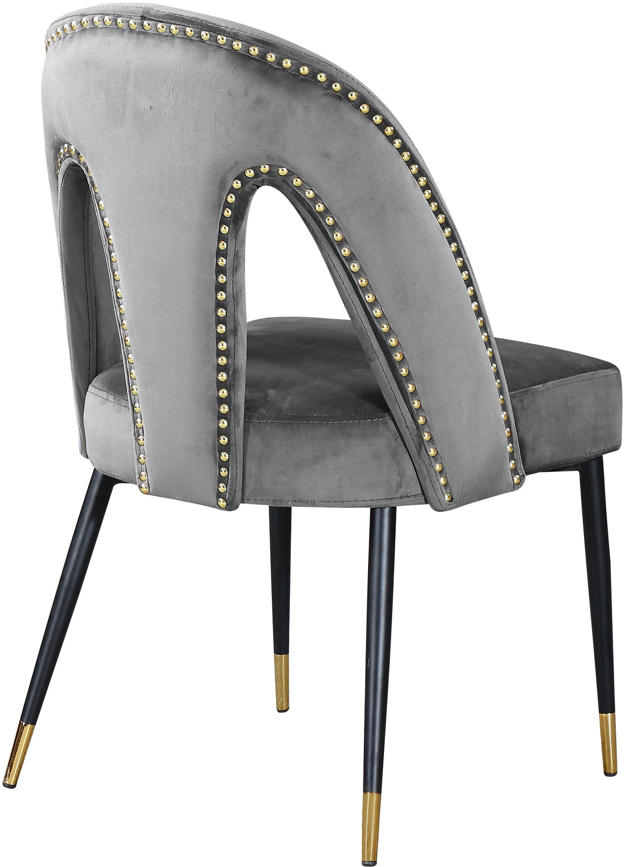 Akoya Grey Velvet Dining Chair - galleria furniture outlet
