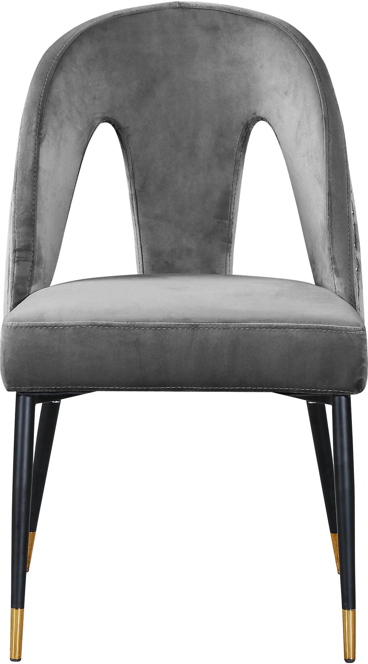 Akoya Grey Velvet Dining Chair - galleria furniture outlet