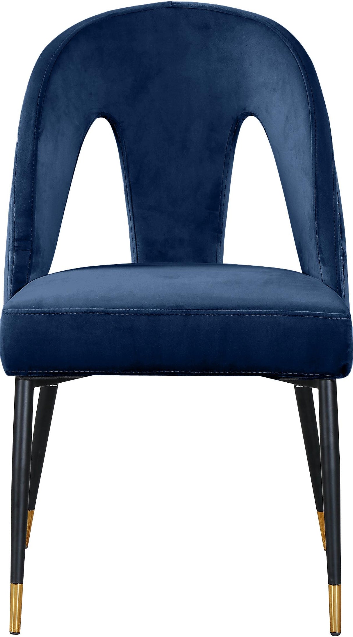 Akoya Navy Velvet Dining Chair - galleria furniture outlet