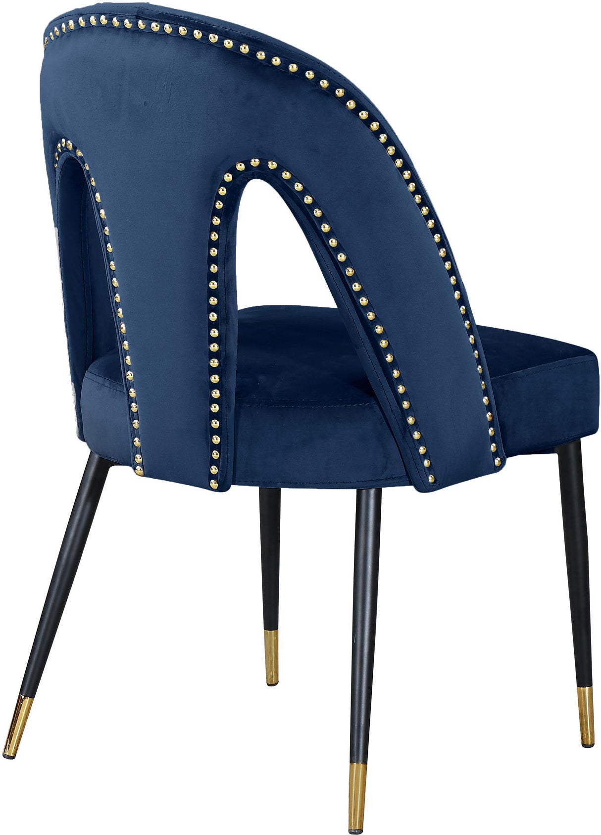 Akoya Navy Velvet Dining Chair - galleria furniture outlet