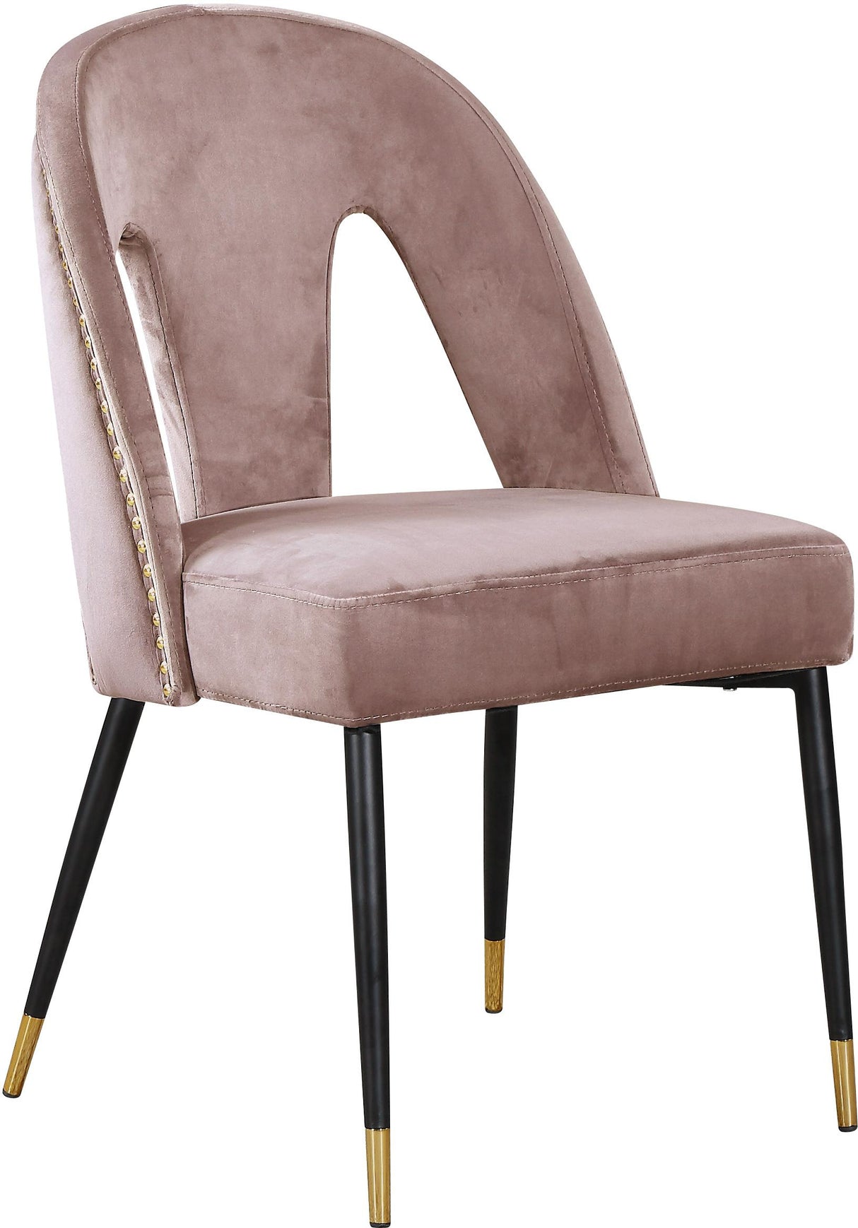 Akoya Pink Velvet Dining Chair - galleria furniture outlet