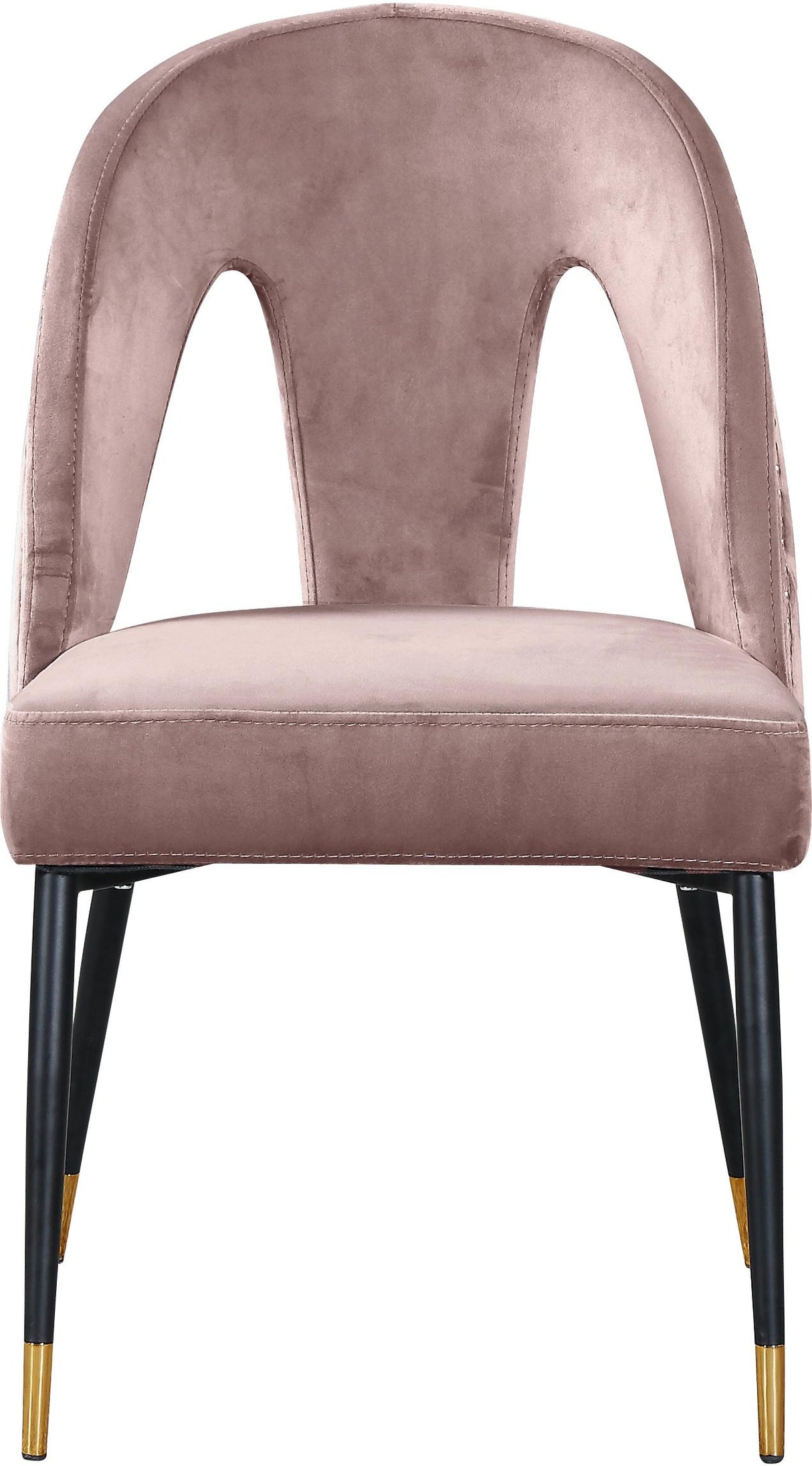 Akoya Pink Velvet Dining Chair - galleria furniture outlet