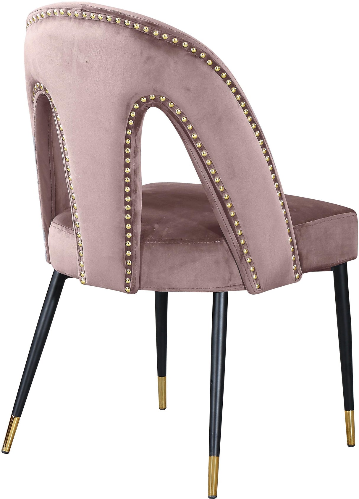 Akoya Pink Velvet Dining Chair - galleria furniture outlet