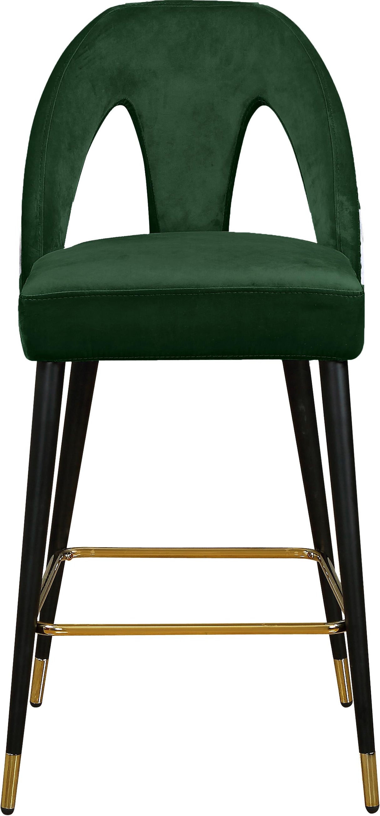 Akoya Green Velvet Stool - galleria furniture outlet