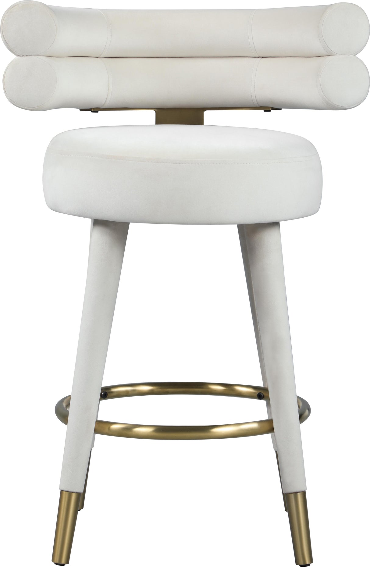 Fitzroy Cream Velvet Counter Stool - galleria furniture outlet