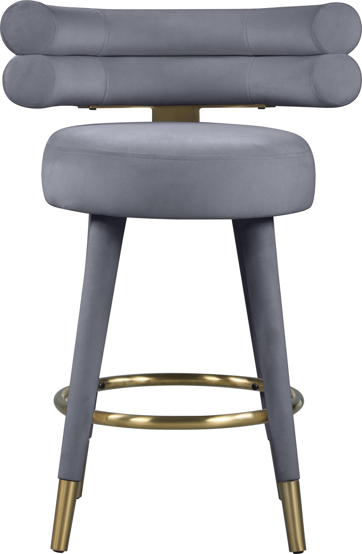 Fitzroy Grey Velvet Counter Stool - galleria furniture outlet