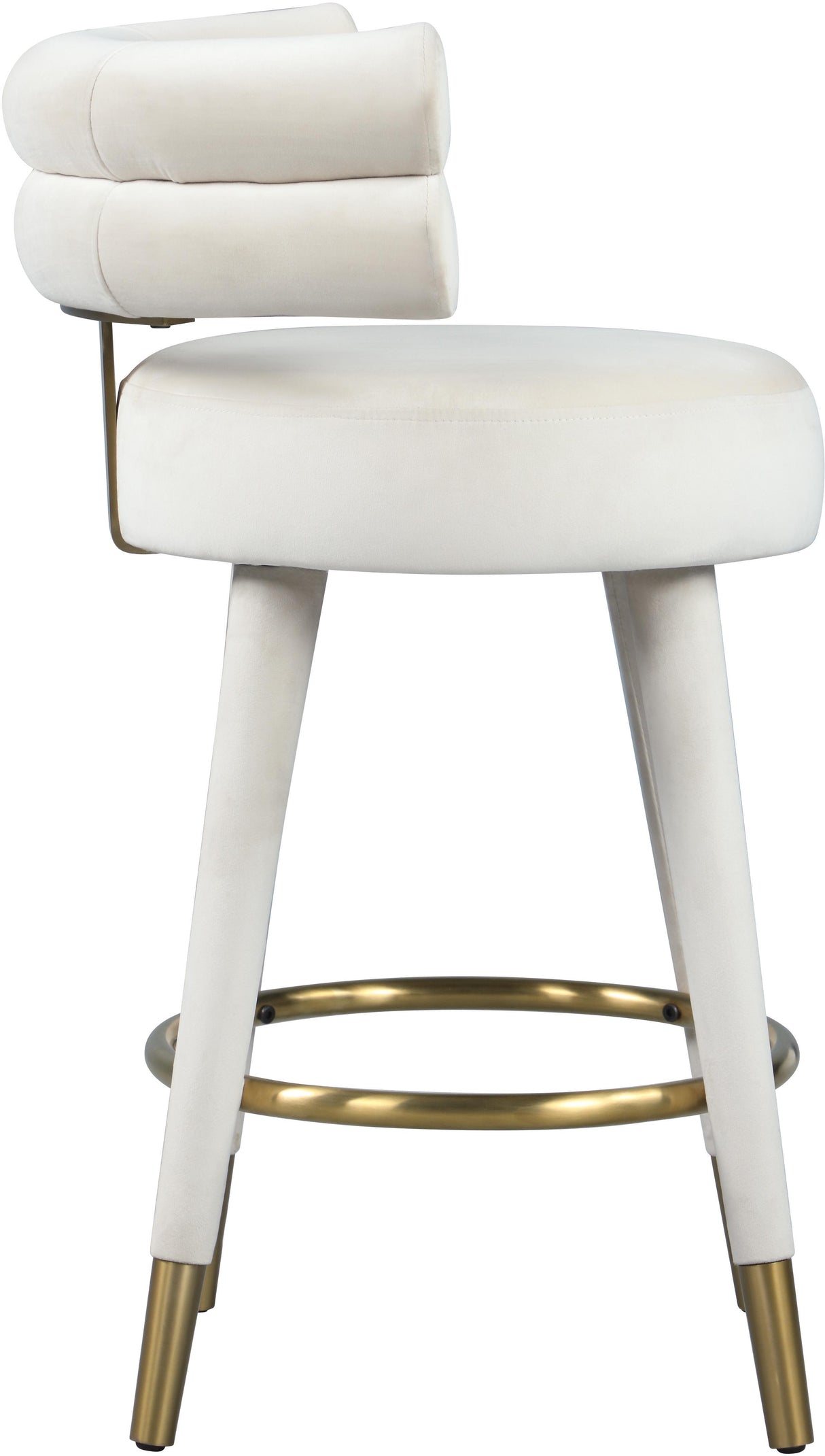 Fitzroy Cream Velvet Counter Stool - galleria furniture outlet