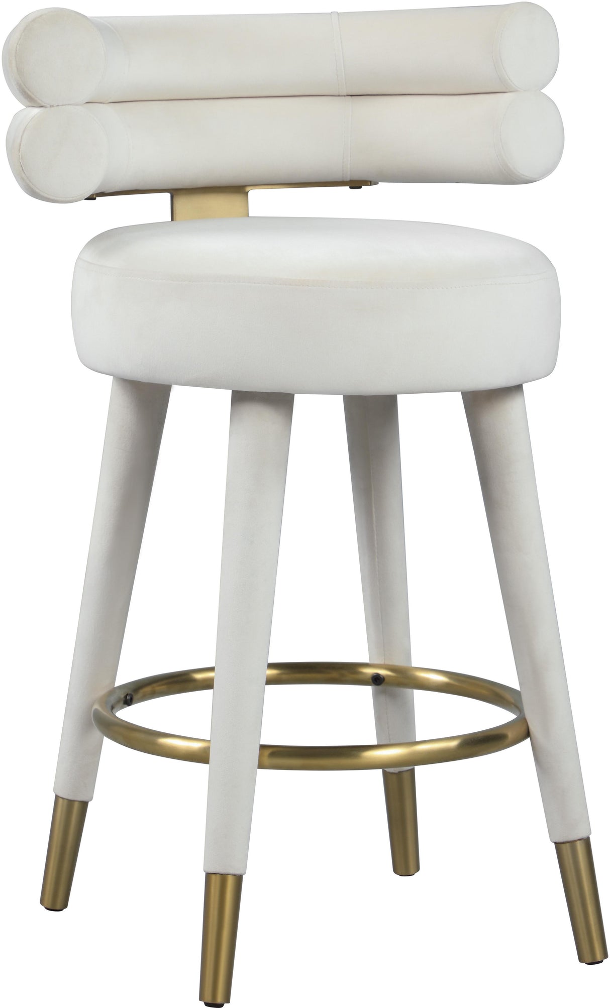 Fitzroy Cream Velvet Counter Stool - galleria furniture outlet