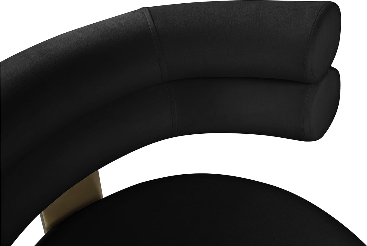 Fitzroy Black Velvet Counter Stool - galleria furniture outlet