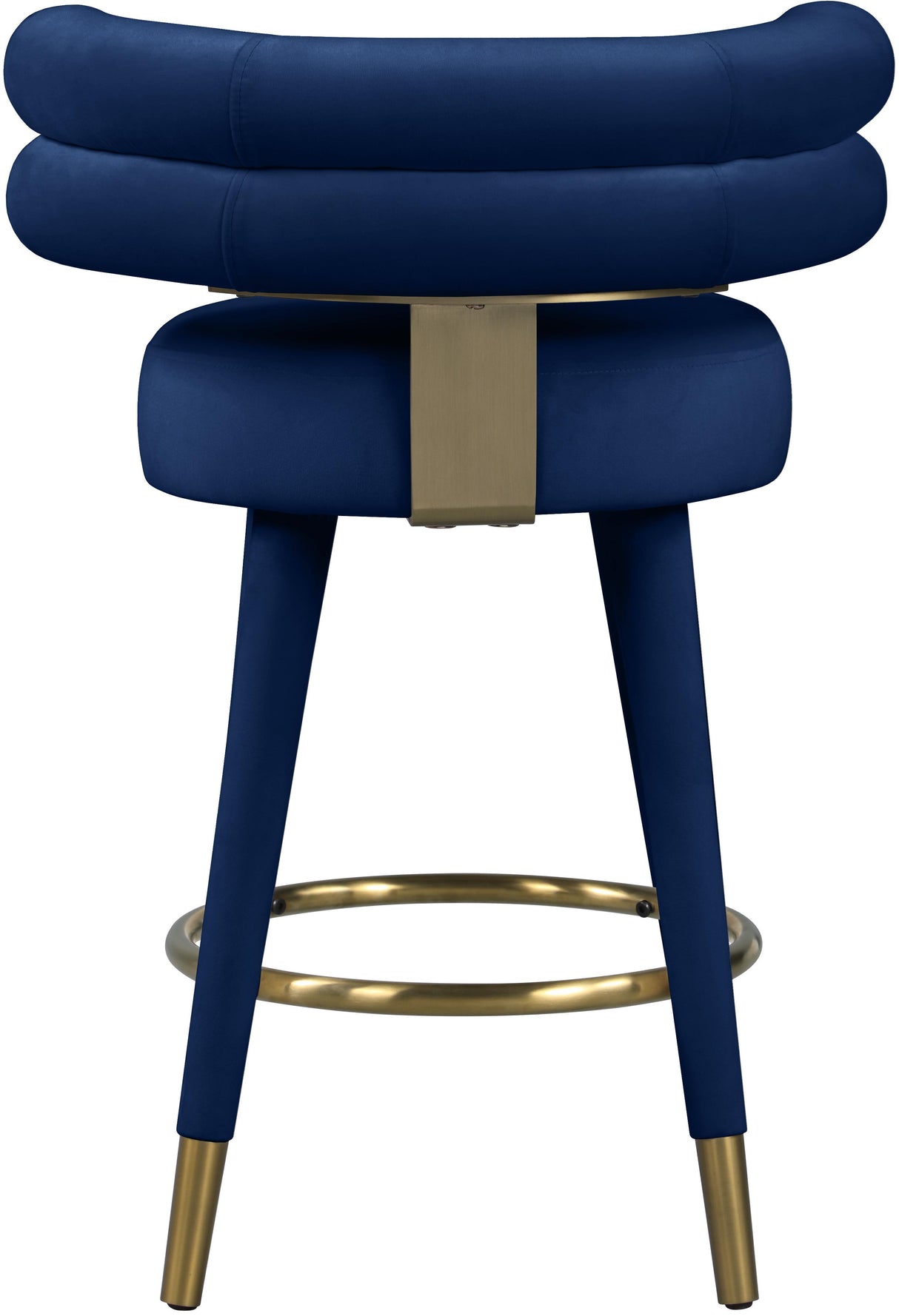 Fitzroy Navy Velvet Counter Stool - galleria furniture outlet