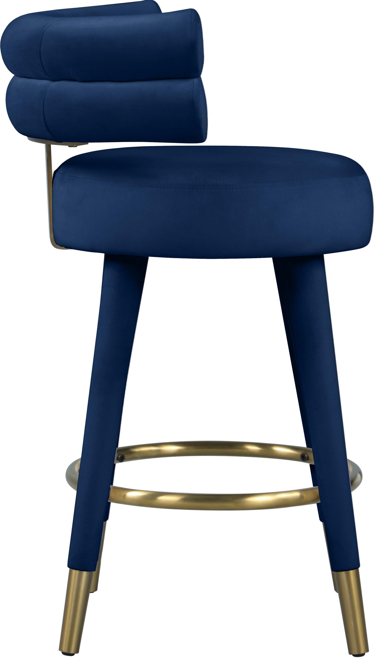 Fitzroy Navy Velvet Counter Stool - galleria furniture outlet