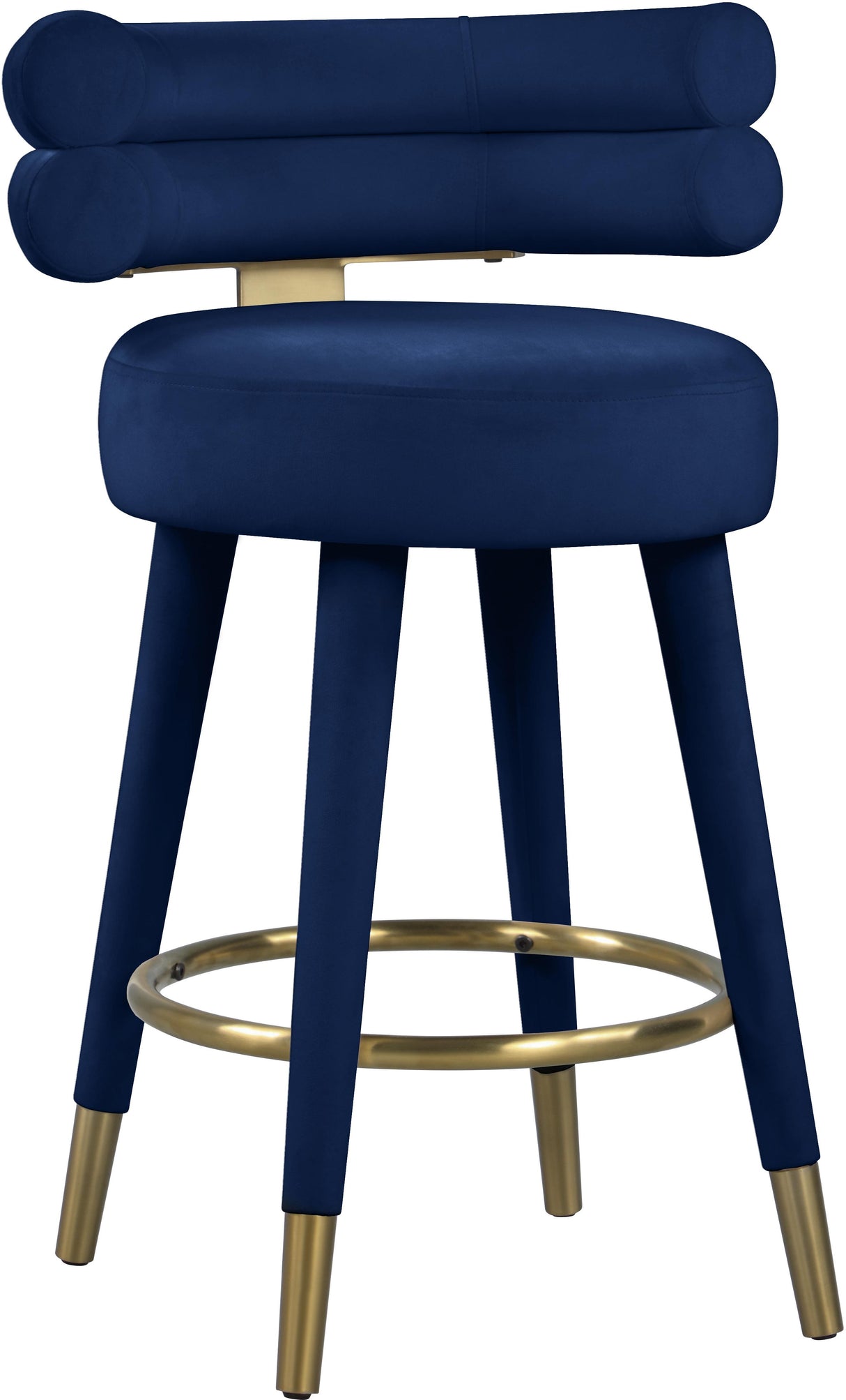 Fitzroy Navy Velvet Counter Stool - galleria furniture outlet