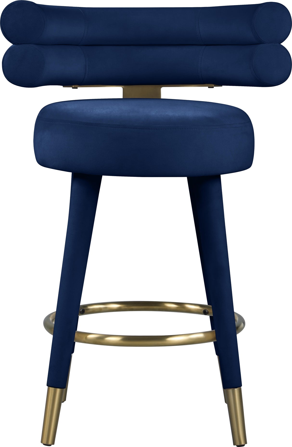 Fitzroy Navy Velvet Counter Stool - galleria furniture outlet