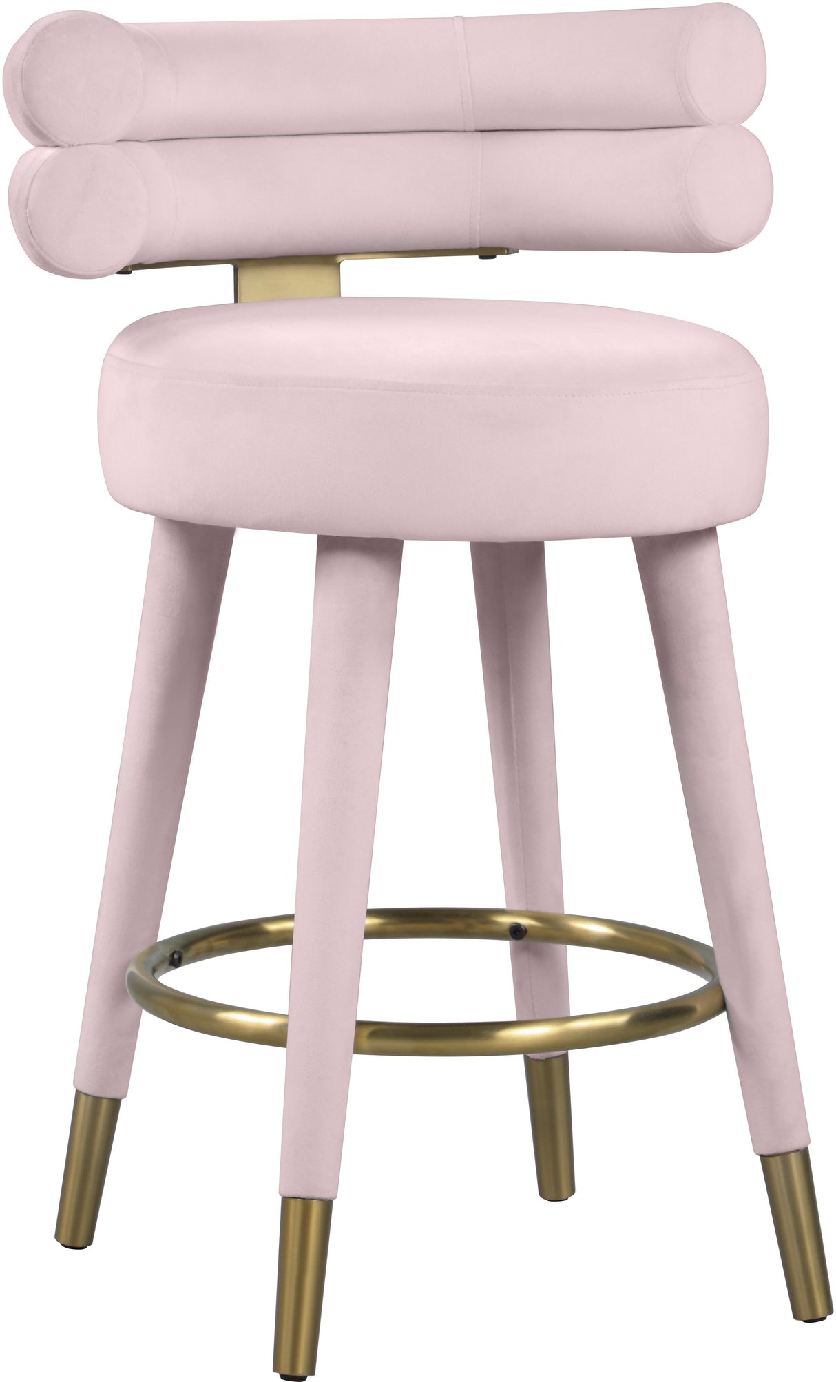 Fitzroy Pink Velvet Counter Stool - galleria furniture outlet