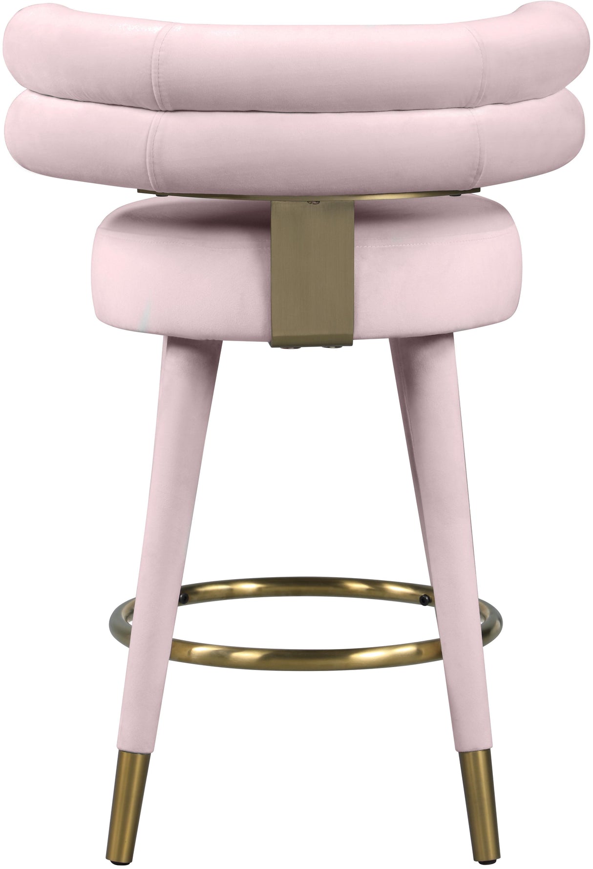 Fitzroy Pink Velvet Counter Stool - galleria furniture outlet