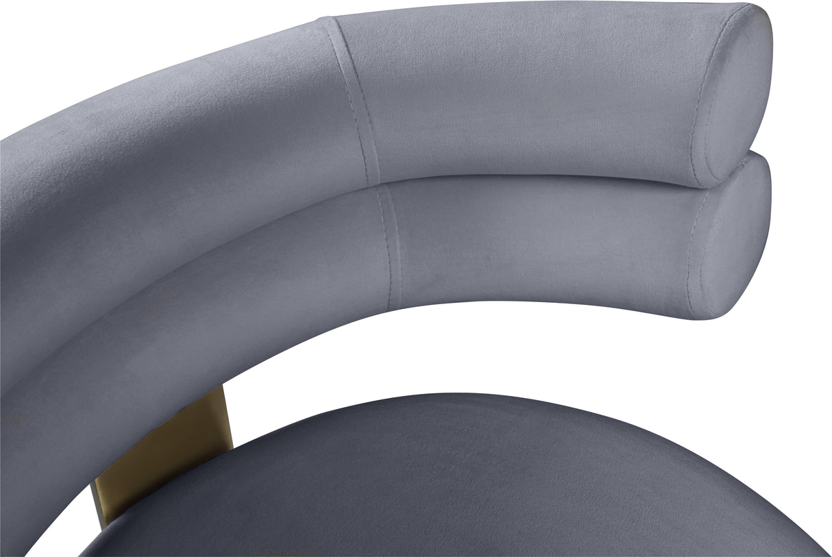 Fitzroy Grey Velvet Counter Stool - galleria furniture outlet