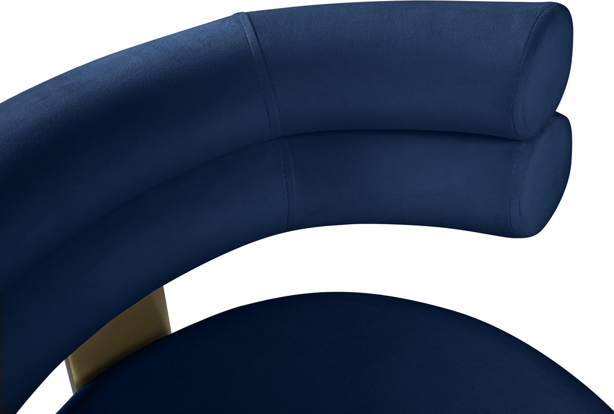 Fitzroy Navy Velvet Counter Stool - galleria furniture outlet