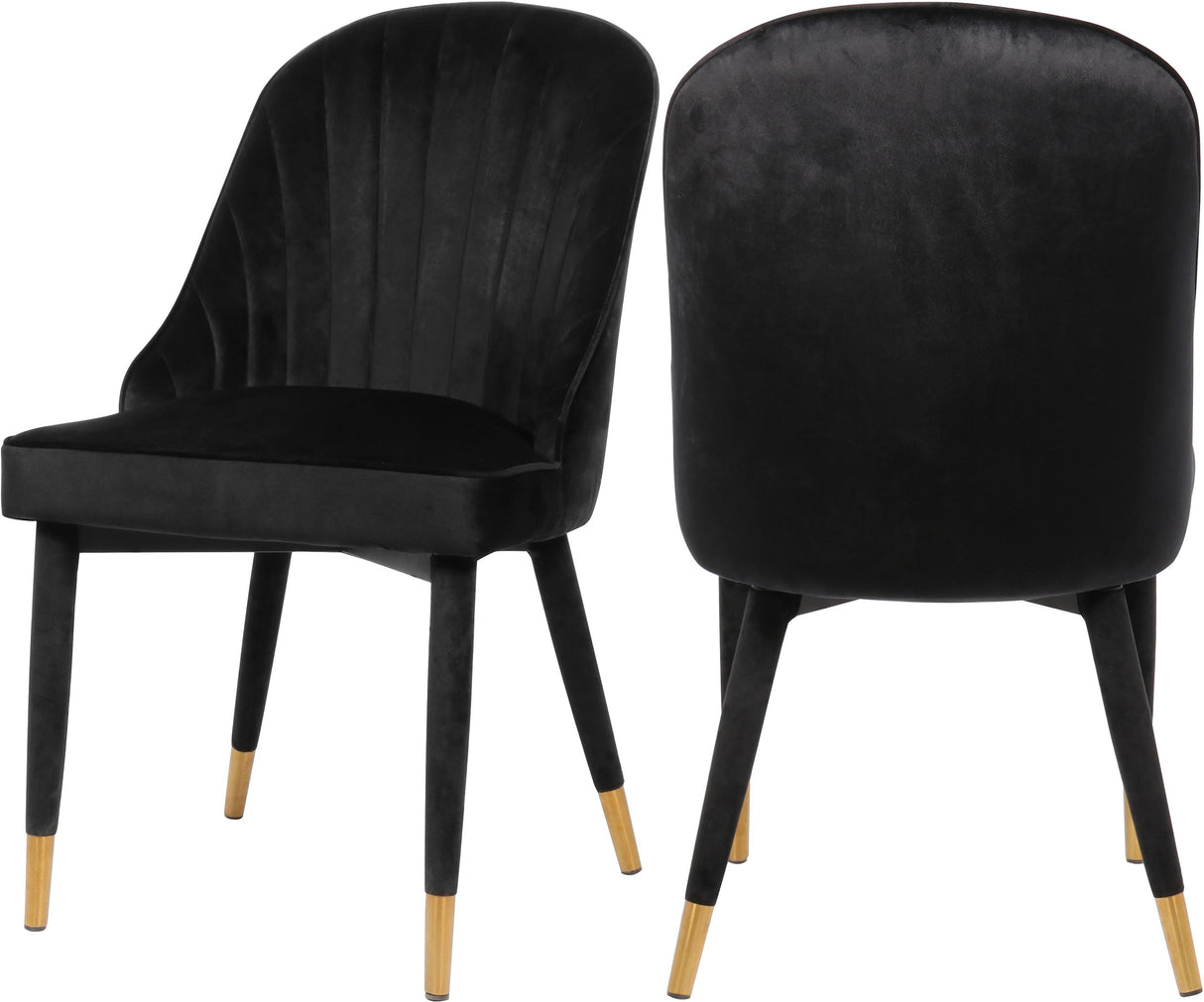 Belle Black Velvet Dining Chair - galleria furniture outlet