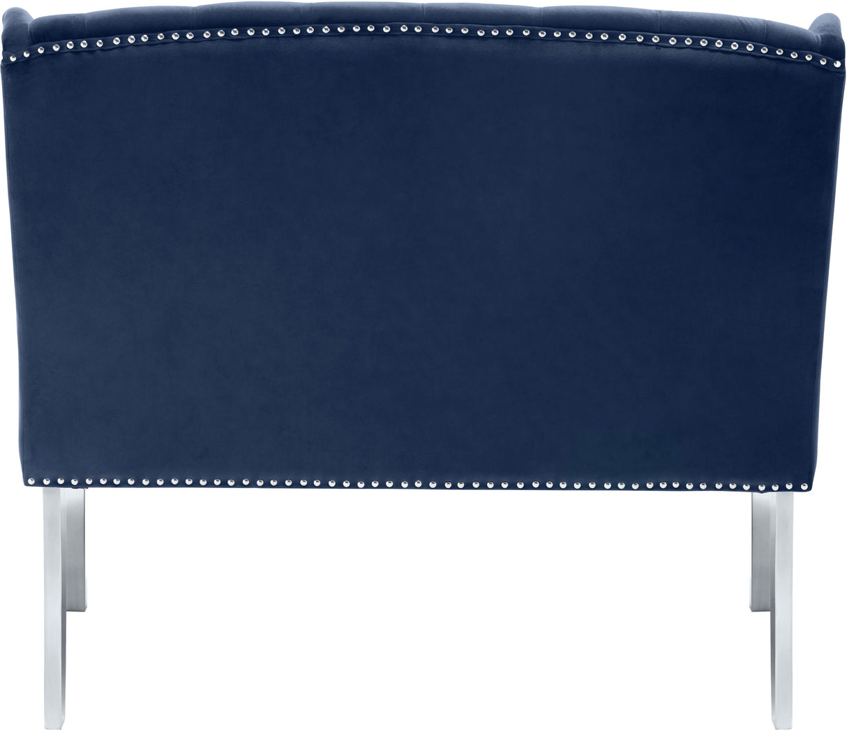 Suri Navy Velvet Settee Bench - galleria furniture outlet