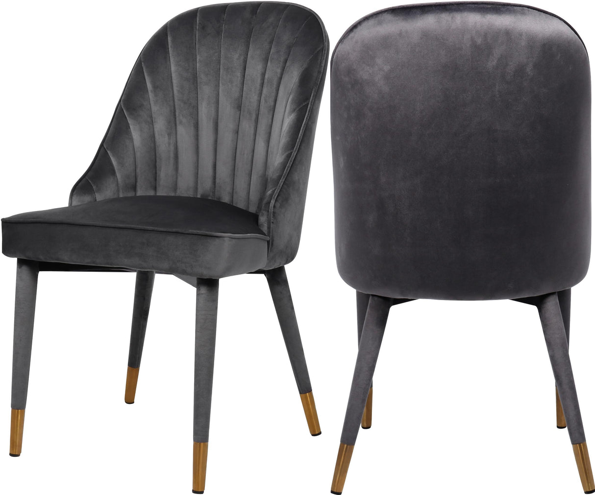 Belle Grey Velvet Dining Chair - galleria furniture outlet