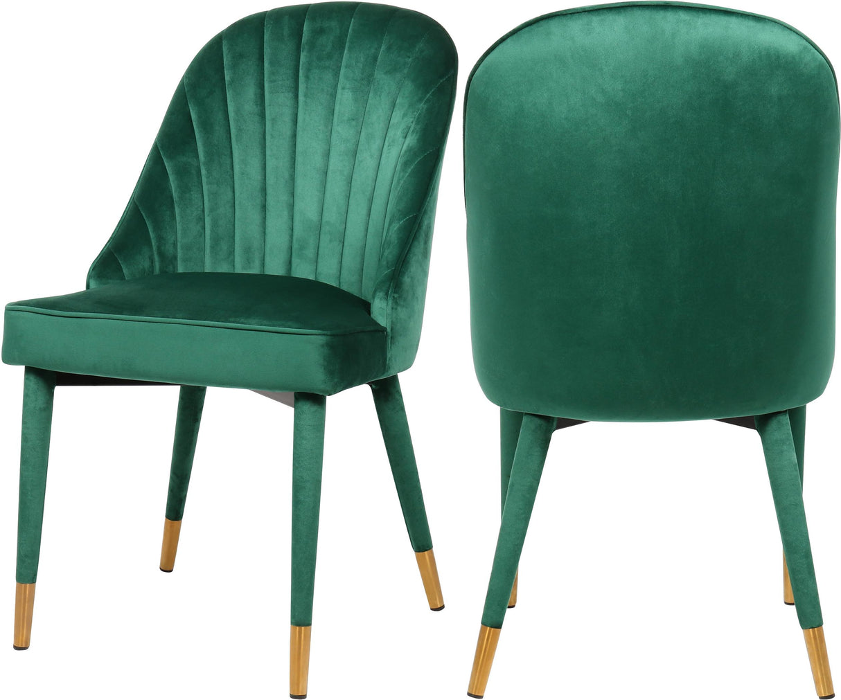 Belle Green Velvet Dining Chair - galleria furniture outlet