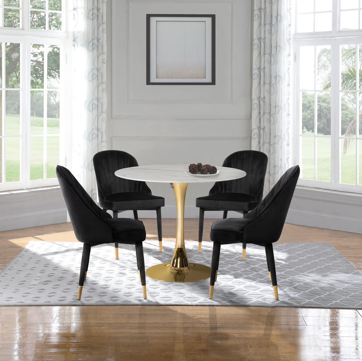 Belle Black Velvet Dining Chair - galleria furniture outlet