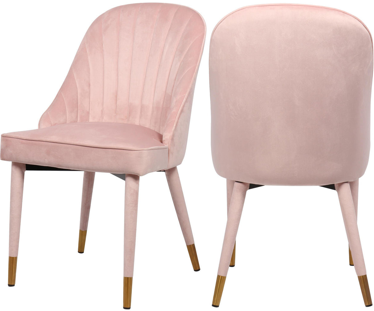 Belle Pink Velvet Dining Chair - galleria furniture outlet