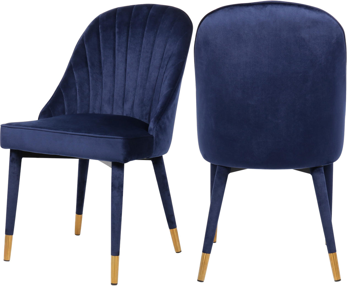 Belle Navy Velvet Dining Chair - galleria furniture outlet