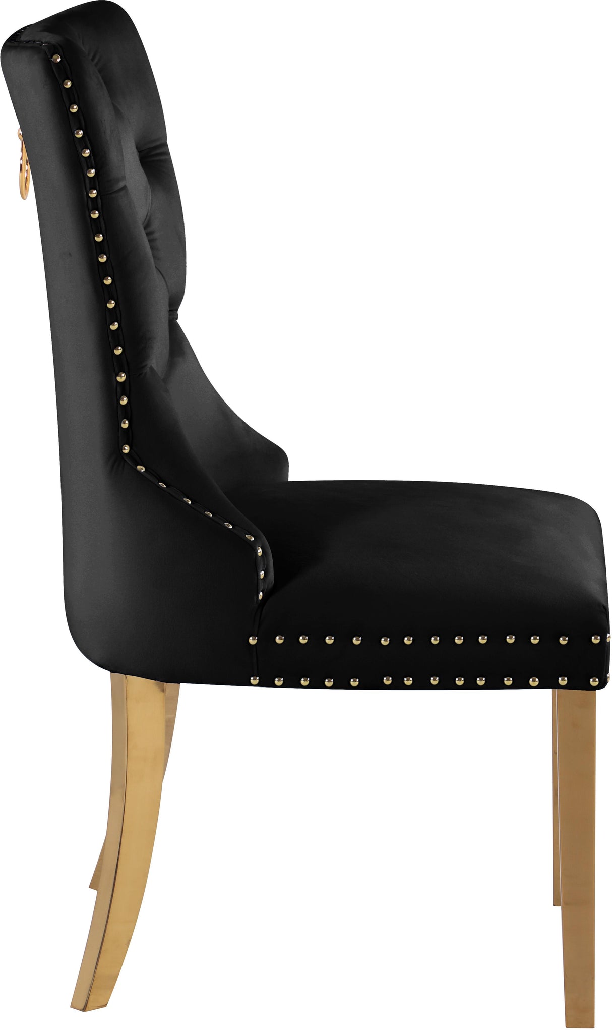 Carmen Black Velvet Dining Chairs (2) - galleria furniture outlet