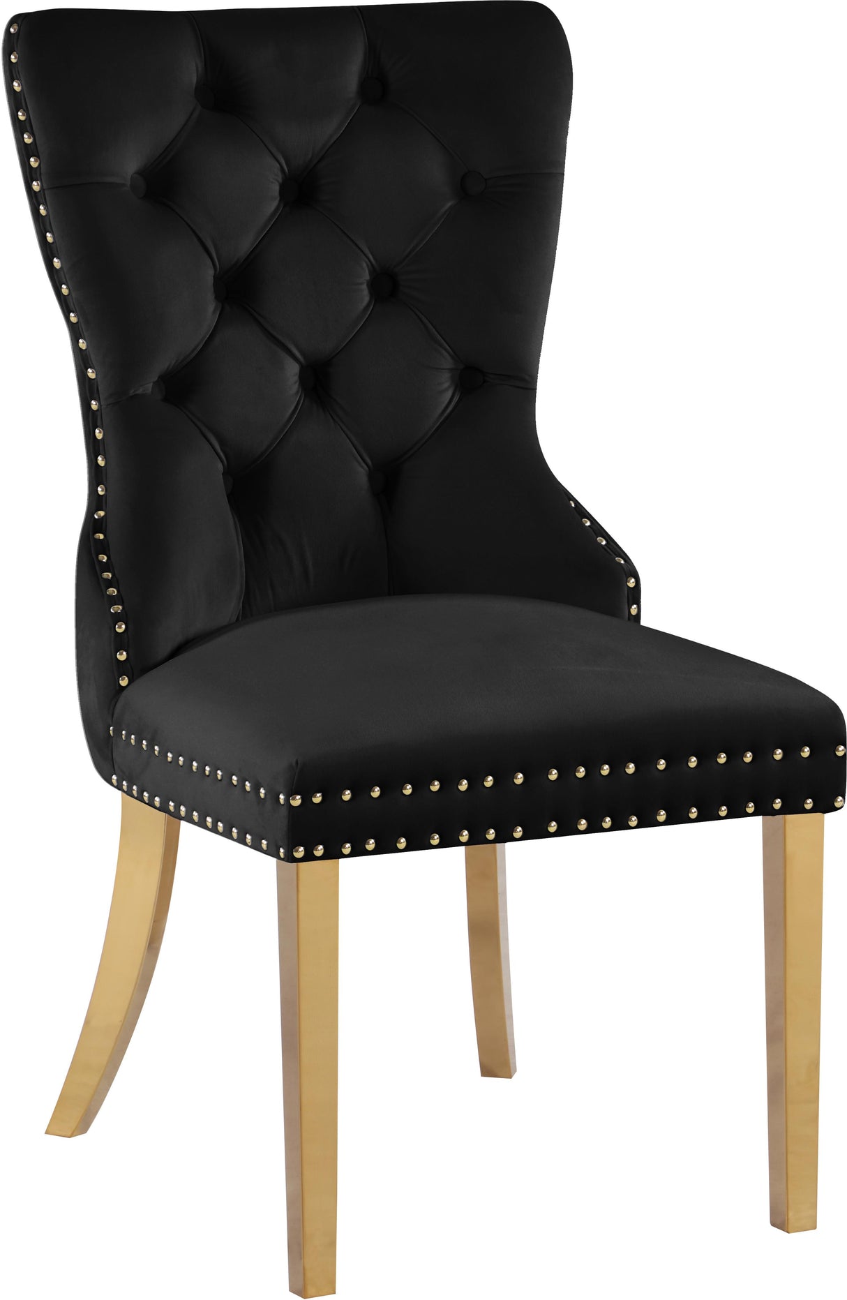 Carmen Black Velvet Dining Chairs (2) - galleria furniture outlet