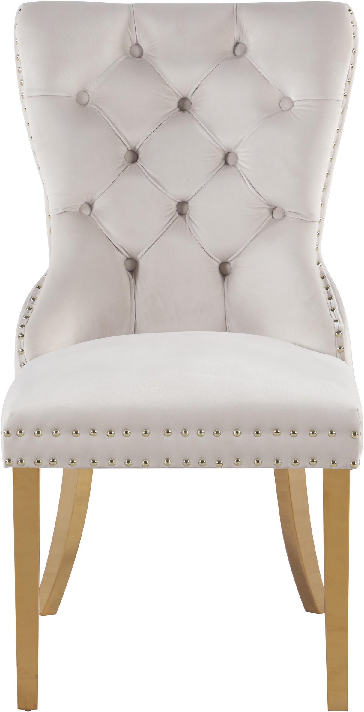 Carmen Cream Velvet Dining Chairs (2) - galleria furniture outlet