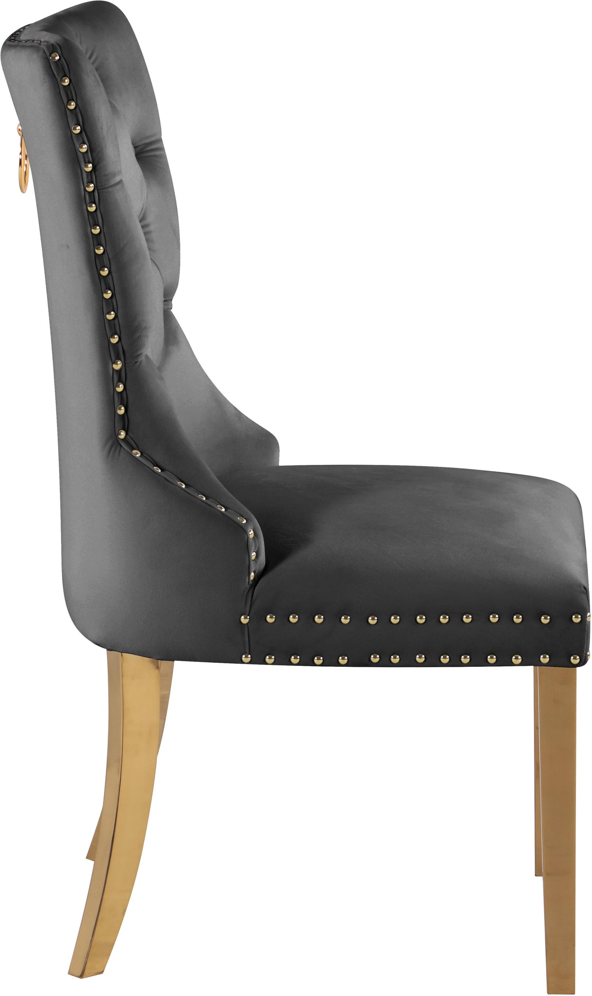 Carmen Grey Velvet Dining Chairs (2) - galleria furniture outlet