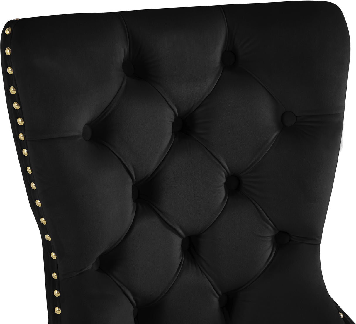 Carmen Black Velvet Dining Chairs (2) - galleria furniture outlet
