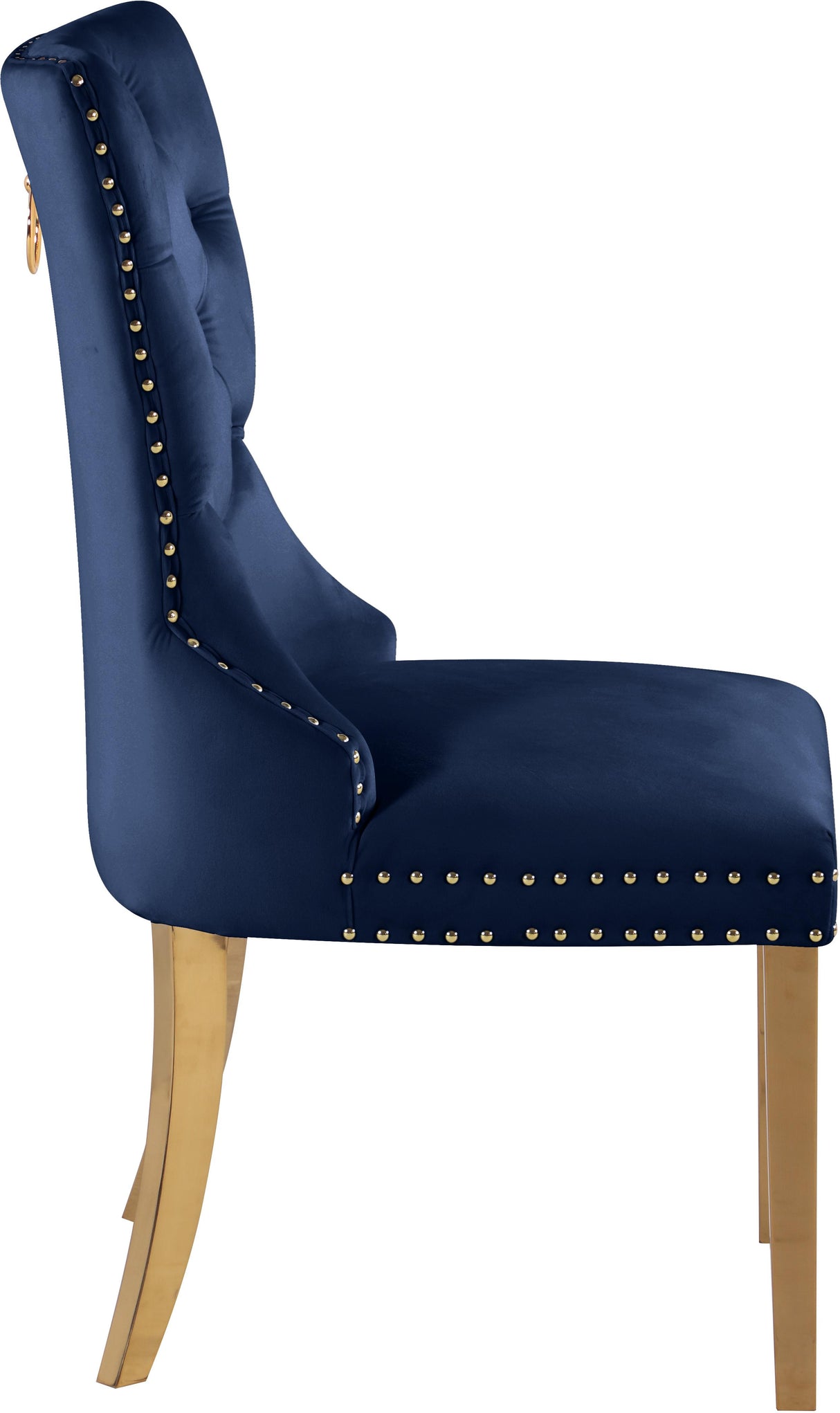 Carmen Navy Velvet Dining Chairs (2) - galleria furniture outlet