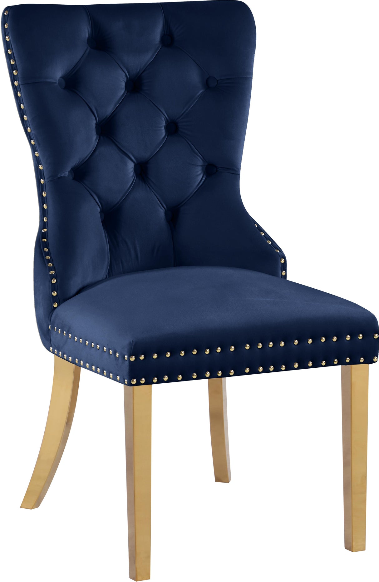 Carmen Navy Velvet Dining Chairs (2) - galleria furniture outlet
