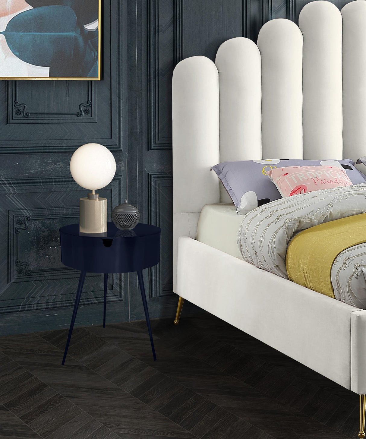 Bali Navy Night Stand - galleria furniture outlet