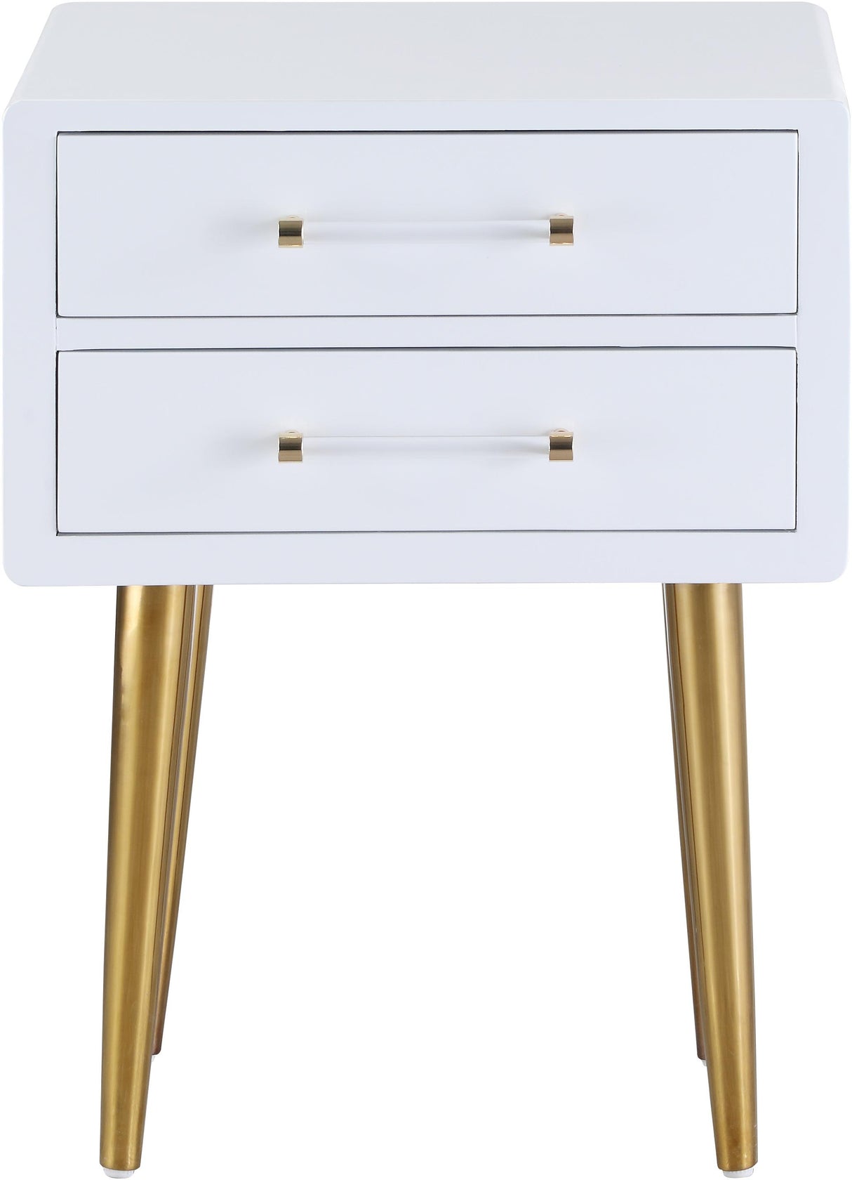 Zane White Laquer with Gold Side Table - galleria furniture outlet