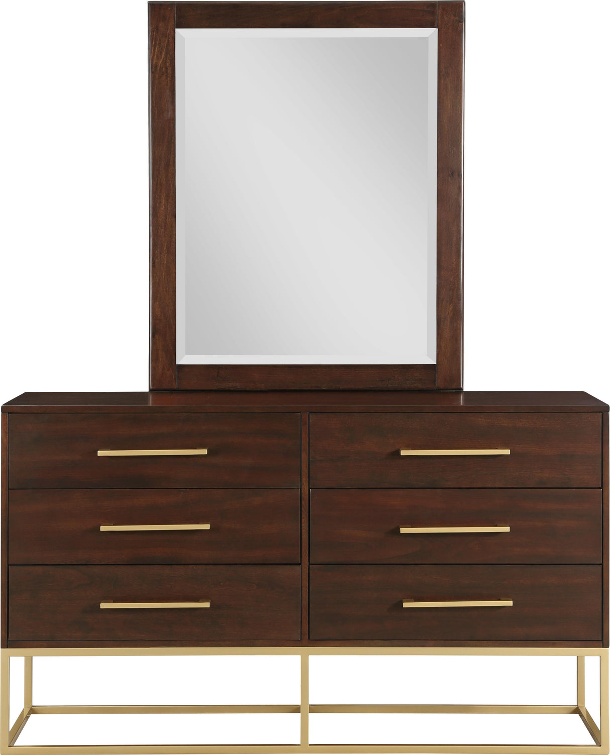 Maxine Cherry / Gold Dresser - galleria furniture outlet