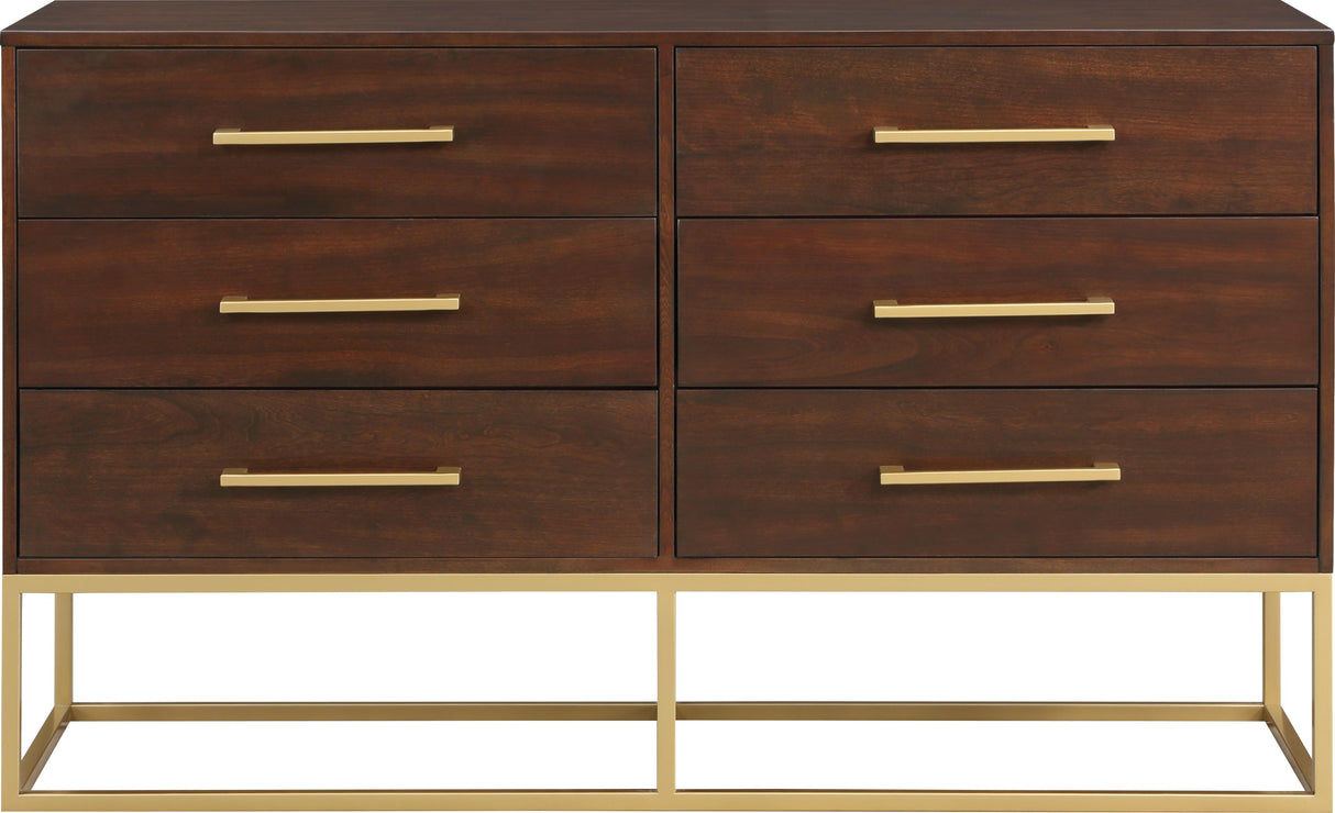 Maxine Cherry / Gold Dresser - galleria furniture outlet