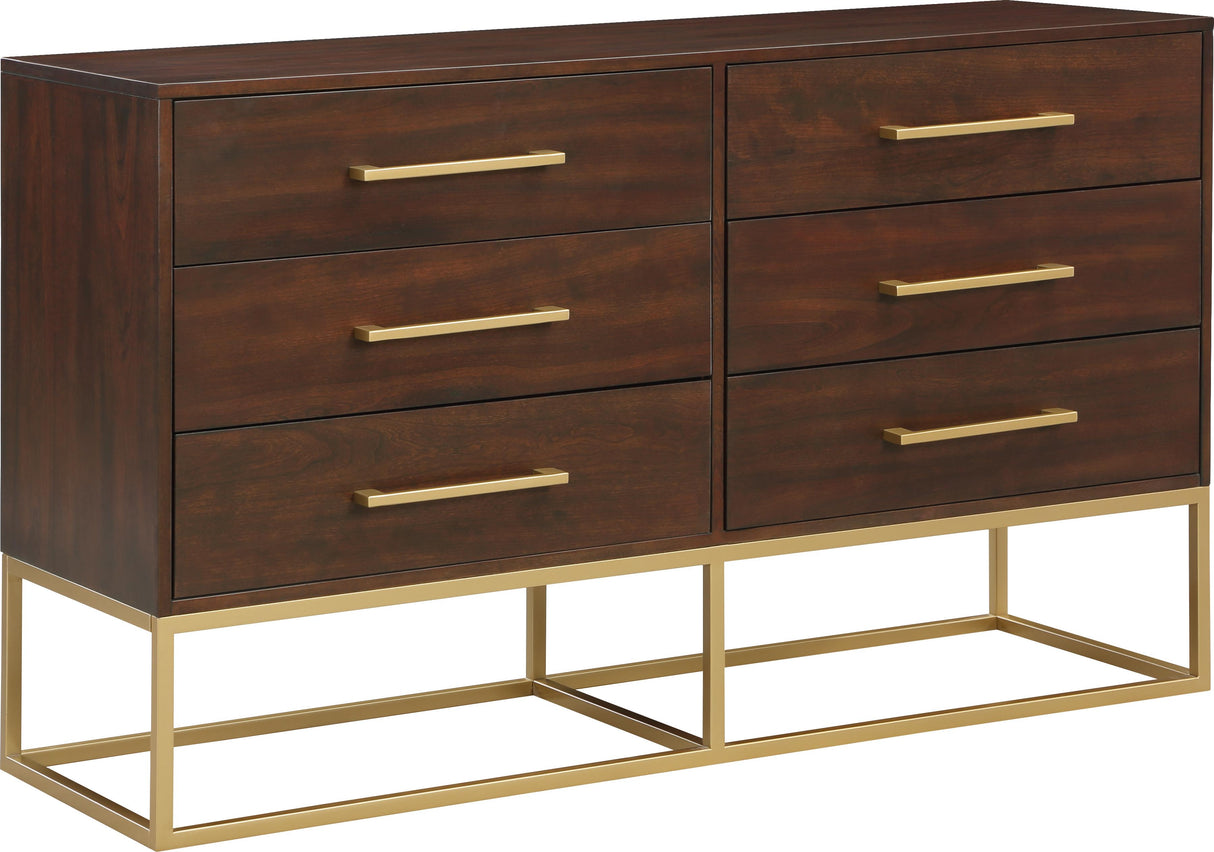 Maxine Cherry / Gold Dresser - galleria furniture outlet