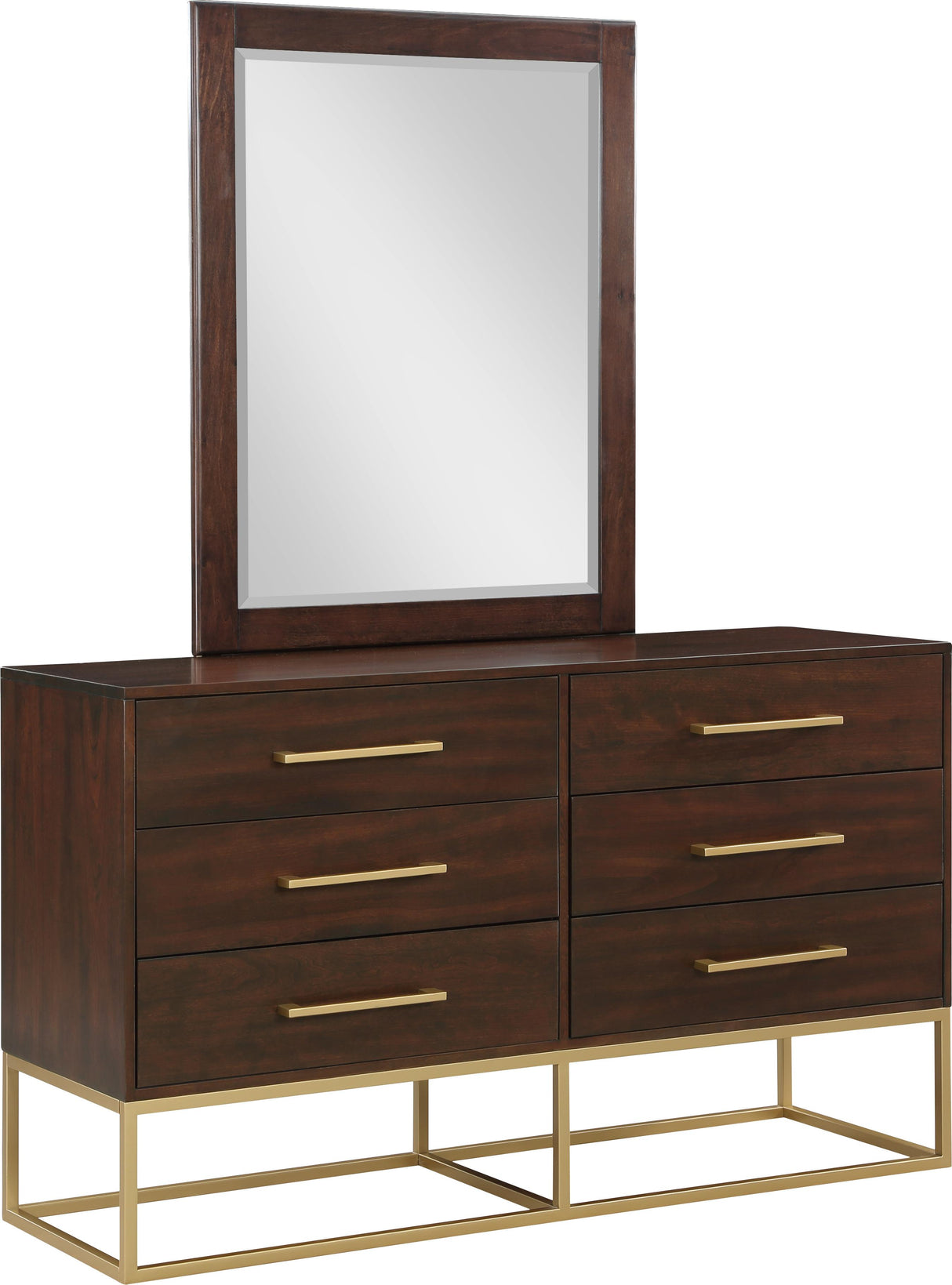 Maxine Cherry / Gold Dresser - galleria furniture outlet